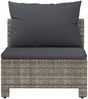 vidaXL Garten-Mittelsofa mit Kissen Grau Poly Rattan 362694 Bild 4