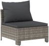 vidaXL Garten-Mittelsofa mit Kissen Grau Poly Rattan 362694 Bild 2