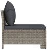 vidaXL Garten-Mittelsofa mit Kissen Grau Poly Rattan 362694 Bild 5