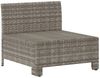 vidaXL Garten-Mittelsofa mit Kissen Grau Poly Rattan 362694 Bild 3