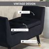 Sitzbank mit Stauraum vintage Samtoptik goldene Beine aufklappbar Wohnzimmer Bank,Schwarz Bild 5