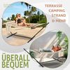 KESSER® Hängematte HILL mit Gestell Kissen Doppelhängematte für 2 Personen-Stabiler Rahmen -200kg Belastbarkeit Indoor & Outdoor XXL Hängesessel Doppel Mehrpersonen Garten Pool Balkon Terrasse Beige Bild 5