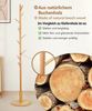 Yorbay Garderobenständer aus Buche Massivholz, Kleiderständer Baumform mit 9 Haken, 38 x 179 cm, Verstellbar Garderobenständer für Jacken, Hüte, Taschen, Natural Bild 3