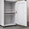 Vasagle Badezimmerschrank, Badschrank, Hochschrank, offenes Fach, Glastür, schmal, Badezimmermöbel, Badmöbel mit Füßen, höhenverstellbare Ablagen, platzsparend, hellgrau mit Holzmaserung Bild 5