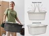 Hausfelder Wäschekorb Wäschewanne 58x37x25cm (Weiß, 6 Körbe, 35 l) (Set, 6 St, 6 x Wäschekörbe), mit klappbaren Henkeln, mit Griffen, 35 Liter Bild 3