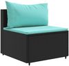 vidaXL 7-tlg. Garten-Lounge-Set mit Kissen Schwarz Poly Rattan 3308260 Bild 4