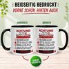 Momentals Tasse 70 Geburtstag Mann Frau – ACHTUNG – Geburtstagsgeschenk Männer Frauen, Gratis Versand · Links-&Rechtshänder · Spülmaschinenfest Bild 4