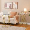 Beistelltisch Klappbar 2er Set Marmor Gold Industriestil Snack TV Tray Bild 2