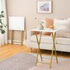 Beistelltisch Klappbar 2er Set Marmor Gold Industriestil Snack TV Tray Bild 4