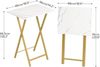 Beistelltisch Klappbar 2er Set Marmor Gold Industriestil Snack TV Tray Bild 3