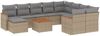 vidaXL 11-tlg. Garten-Sofagarnitur mit Kissen Beige Poly Rattan 3258965 Bild 2
