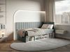 Selsey 'Ventrio' Jugendbett rechtsseitig mit Regalen, Easy-Clean-Samtbezug, grau, 90x200 cm Bild 3