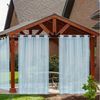 Sunicol Outdoorvorhang Outdoor Vorhang mit Ösen, Transparent, Sonnenschutz (1 St), Sichtschutz für Aussen Balkon Terrasse Rasen Bild 5