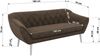 Sofa, Wohnzimmersofa PIRS 3, Skandinavisches Sofa 3-Sitzer, Sofa mit Wellenfederung, weiße Füße, Breite 180 cm Hoher Sitzkomfort - Braun Velvet Bild 5