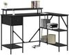 vidaXL Schreibtisch mit Regal Schwarz Eichen-Optik 120 x 79 x 86,5 cm 859400 Bild 3