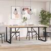 vidaXL Esstisch O-Gestell 200x100x75,5cm Massivholz Kiefer & Stahl 3282745 Bild 3