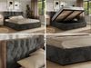 Polsterbett mit Bettkasten LARINO CLASSIC 160 x 200 cm Lattenrost und Gasdruckfedern, stabiles Bettgestell, modernes Design Pocket Matratze - Dunkelgrau Plüsch - VIRE LUX Bild 2