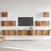 vidaXL 7-tlg. TV-Schrank-Set Wandmontage Altholz-Optik Holzwerkstoff 3329019 Bild 3