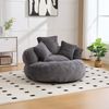 1-Sitzer Sitzsack-Sessel 108 x 108 x 52 cm aus Cord in Dunkelgrau Bild 2
