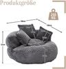 1-Sitzer Sitzsack-Sessel 108 x 108 x 52 cm aus Cord in Dunkelgrau Bild 5