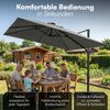 STEELSØN 'Lyrion' Sonnenschirm LED Solar 300x300 cm quadratisch, neigbar und 360-Grad drehbar, anthrazit, Ampelschirm inkl. Abdeckung, UV50+ Bild 5