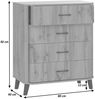Kommode HWC-P42, Sideboard Schrank Anrichte, 4 Schubladen, MDF 92x80x40cm ~ Wotan-Eiche-Optik Bild 3