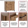 Kommode HWC-P42, Sideboard Schrank Anrichte, 4 Schubladen, MDF 92x80x40cm ~ Wotan-Eiche-Optik Bild 2