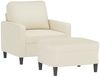 vidaXL Sessel mit Hocker Creme 60 cm Samt 3201053 Bild 3