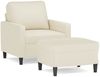 vidaXL Sessel mit Hocker Creme 60 cm Samt 3201053 Bild 2