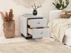 Vente-unique - PICHONIA Bedside table Stoff Weiß - B 40,5 cm x H 45,5 cm x L 41,5 cm Bild 2
