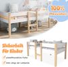Halbhochbett 90×200 cm mit Rausfallschutz und Leiter, Weiß, ohne Matratze Bild 3