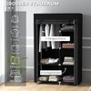REDOM Stoffschrank Schwarzer mit 6 Fächern, zusammenklappbar, 103 x 43 x 162,5 cm (Packung, 1-St, Leichte Vliesoptik, als Kleiderschrank & Garderobe für kleine Räume) für Studentenwohnheim, Gästezimmer & Wohnmobil – schnell aufgebaut Bild 2