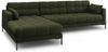 Micadoni Ecksofa Mamaia 5-Sitzer Links Strukturierter Stoff Neve Grün schwarze Beine Bild 3