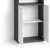 byLIVING Badezimmer-Hochschrank NEBRASKA / Anthrazit matt, Türen Hochglanz weiß lackiert / B 50, H 192, T 31,5 cm / 4 Türen mit offenen Elementen & viel Stauraum Bild 5