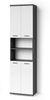 byLIVING Badezimmer-Hochschrank NEBRASKA / Anthrazit matt, Türen Hochglanz weiß lackiert / B 50, H 192, T 31,5 cm / 4 Türen mit offenen Elementen & viel Stauraum Bild 4