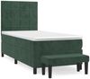 vidaXL Boxspringbett mit Matratze Dunkelgrün 90x200 cm Samt 3137824 Bild 2