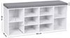 Vasagle Schuhbank mit 10 Fächern, Spanplatte weiß / Leinenimitat grau, 48 x 30 x 104 cm Bild 5