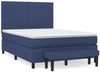 vidaXL Boxspringbett mit Matratze Blau 140x200 cm Stoff, Härtegrad: H2 [3136763] Bild 2