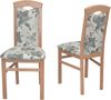 Massivholz Esszimmerstuhl "Alice"im 2er-Set, Buche, Stoff beige mit Blumendessin Bild 2