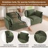 Merax XXXL 3‑Sitzer Sofa mit Chenille‑Stoff, Wolkenweicher Komfort, Metallrahmen, weiche Polster, mit 2 Armlehnenkissen, Grün Bild 5