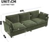 Merax XXXL 3‑Sitzer Sofa mit Chenille‑Stoff, Wolkenweicher Komfort, Metallrahmen, weiche Polster, mit 2 Armlehnenkissen, Grün Bild 4