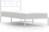 vidaXL Bettgestell mit Kopfteil Metall Weiß 100x200 cm 355311 Bild 2