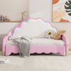 Merax 140*200cm Sofabett, umwandelbar in eine Liegefläche, Kopfteil mit Lauflicht, mit Fernbedienung, Rosa Bild 3