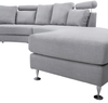 Sofa Polsterbezug hellgrau rund ROTUNDE Bild 4