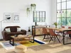 Vente-unique - BAUDOIN Sofa and armchair set Leder Braun - B 84 cm x H 85 cm x L 90 cm150 cm Bild 4