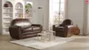 Vente-unique - BAUDOIN Sofa and armchair set Leder Braun - B 84 cm x H 85 cm x L 90 cm150 cm Bild 2