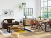 Vente-unique - BAUDOIN Sofa and armchair set Leder Braun - B 84 cm x H 85 cm x L 90 cm150 cm Bild 5