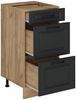 Küchenunterschrank R-Line Anthrazit Landhaus 40 cm mit Schubladen, AP Anthrazit Vicco Bild 5