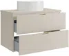 Vente-unique - LAVENA Waschbeckenmöbel Holz, Platte Beige - B 46 cm x H 50 cm x L 80 cm Bild 4