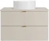 Vente-unique - LAVENA Waschbeckenmöbel Holz, Platte Beige - B 46 cm x H 50 cm x L 80 cm Bild 2